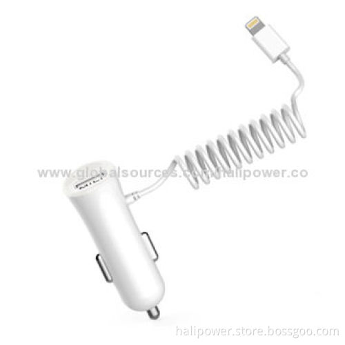 Car Charger with Lightning Tip, 12V Input